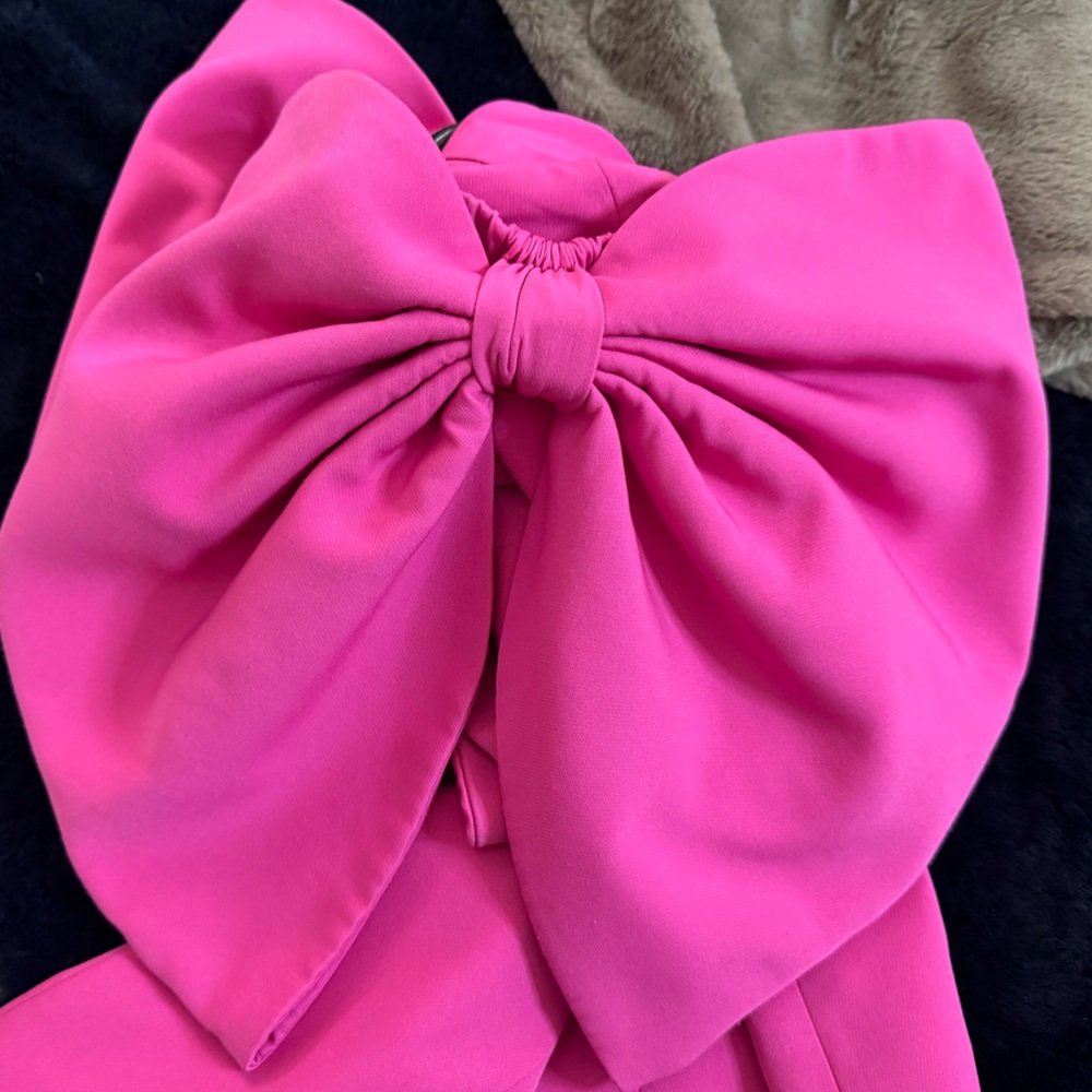 TOCCIN Off the Shoulder, Bow Sleeve Mini Dress in Pink, Size 6 - Picture 11 of 12